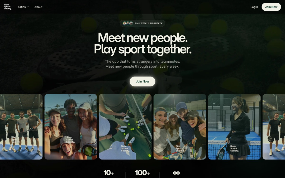 Siam Sports Society website homepage